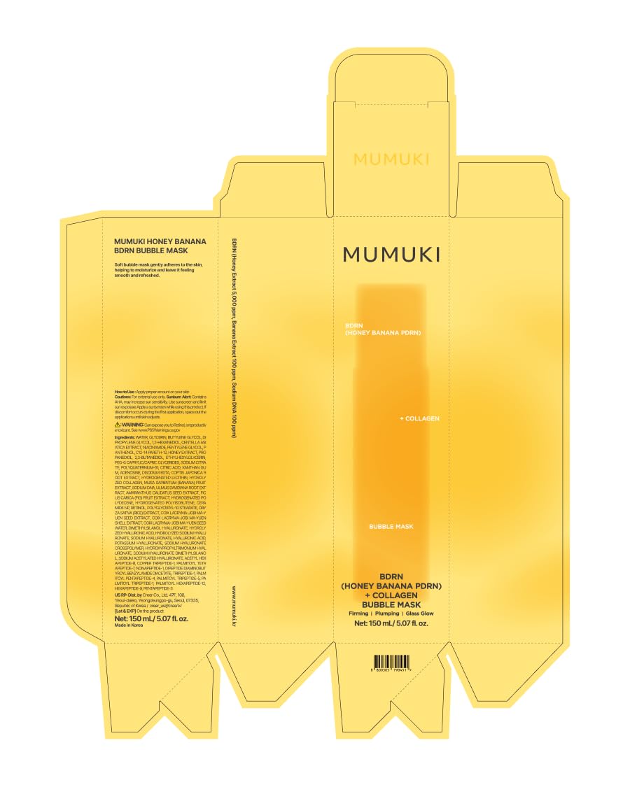 Honey Banana BDRN Bubble Mask | Hydrating & Exfoliating Skin Booster Toner with Plant PDRN, Panthenol & Hyaluronic Acid | Korean Skincare, 5.07 fl oz