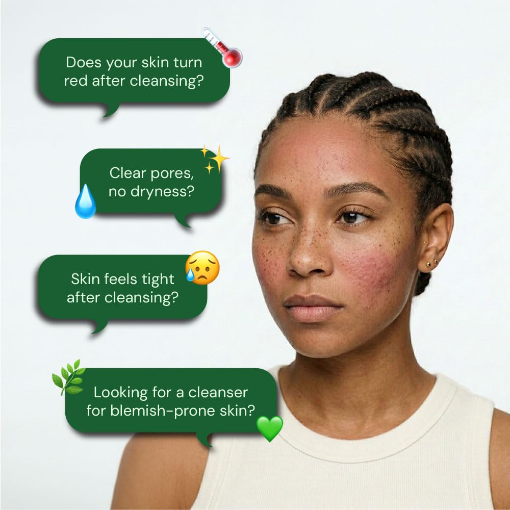 Tea Tree Relief Foam Cleanser for Acne-Prone & Sensitive Skin | Gentle Daily Face Wash with 5-Type Cica Complex | Soothes Redness, Minimizes Pores & Hydrates | Korean Skincare 5.07 fl oz