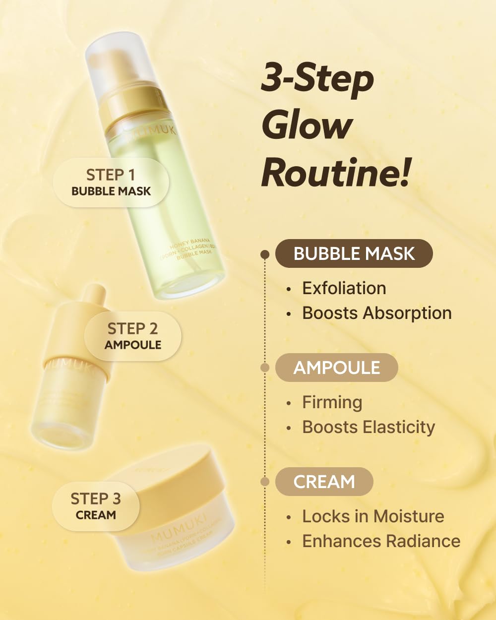 Honey Banana BDRN Bubble Mask | Hydrating & Exfoliating Skin Booster Toner with Plant PDRN, Panthenol & Hyaluronic Acid | Korean Skincare, 5.07 fl oz