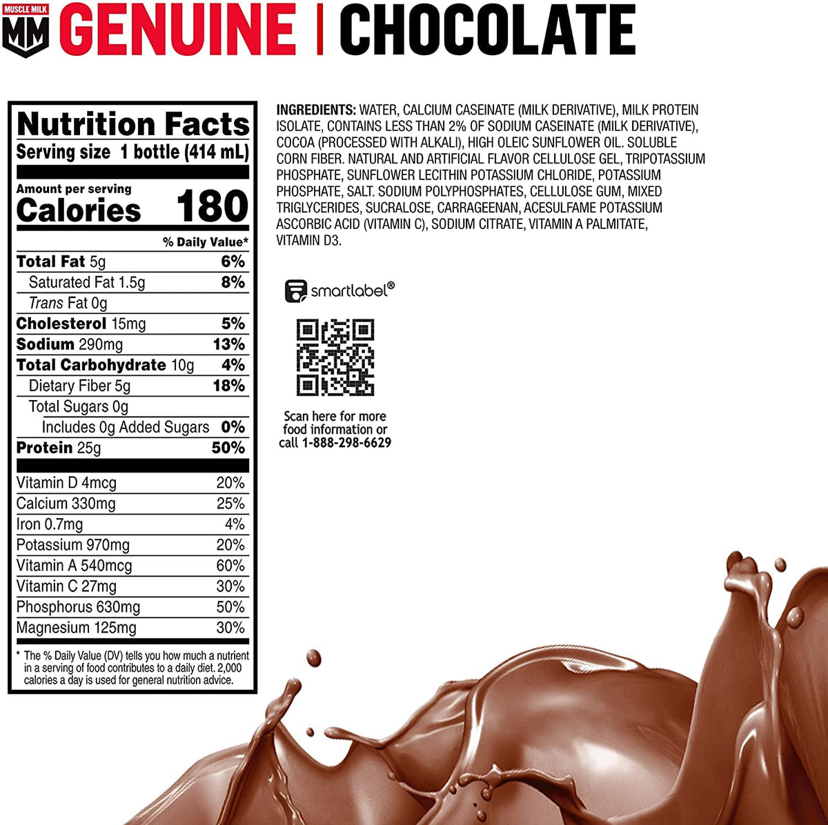 Muscle Milk Genuine Liquid Protein Shake, Vanilla Crème, 25g Protein, 14 Fl Oz Bottle, 12 Pack