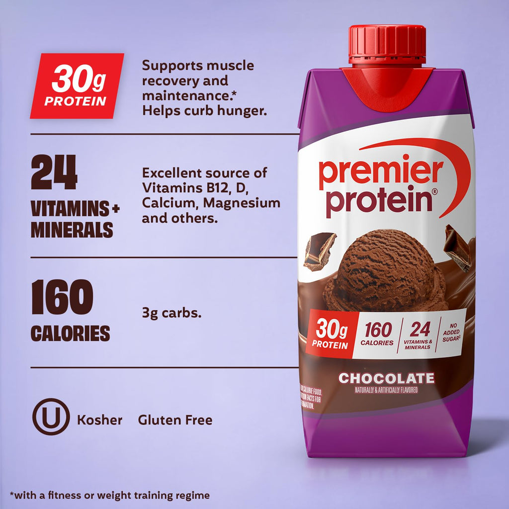 Premier Protein Shake, Liquid, Chocolate Peanut Butter, 30g Protein, Bottle, Gluten Free, 11 fl oz, 12 Pack