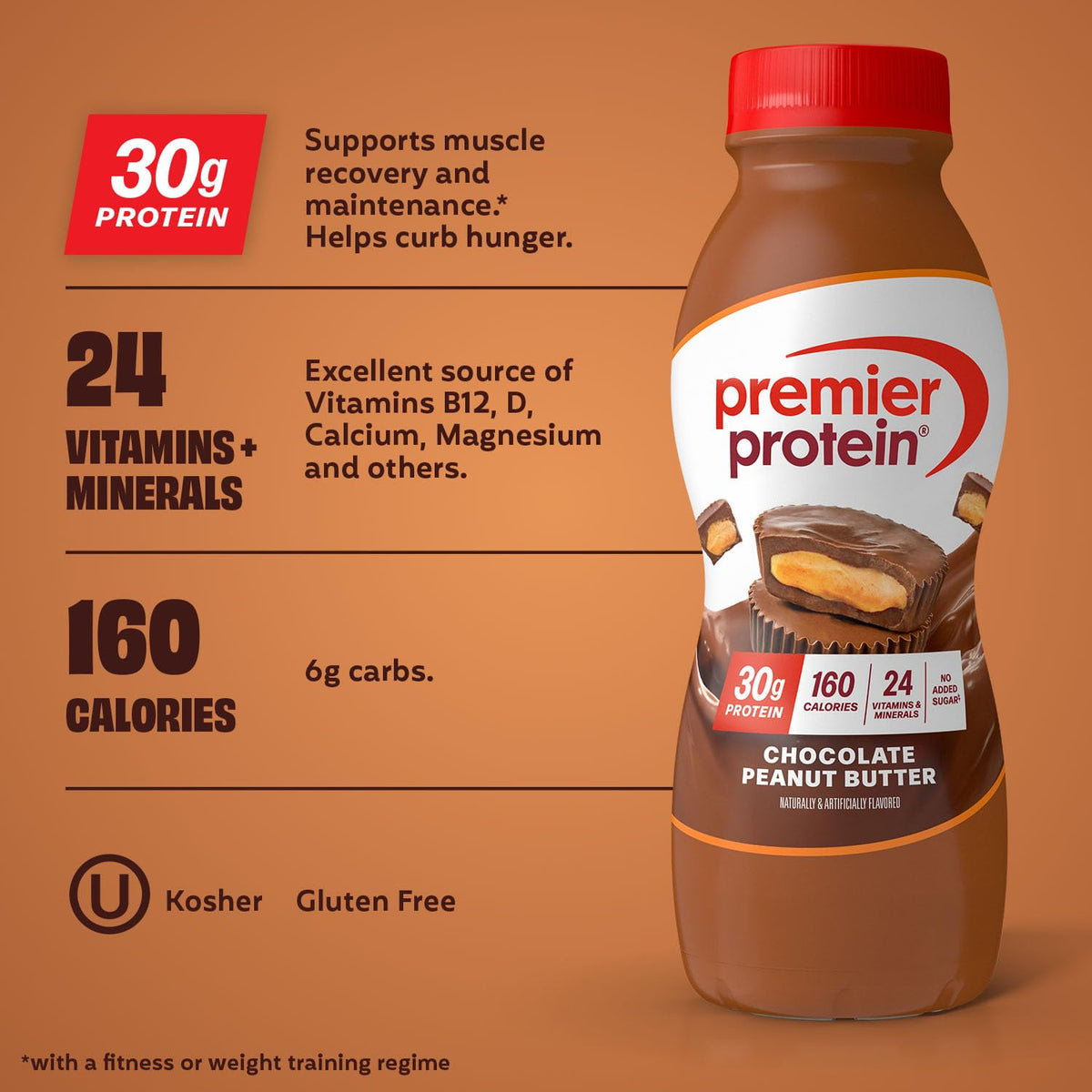 Premier Protein 30g High Protein Shake, Chocolate, 12 Pack