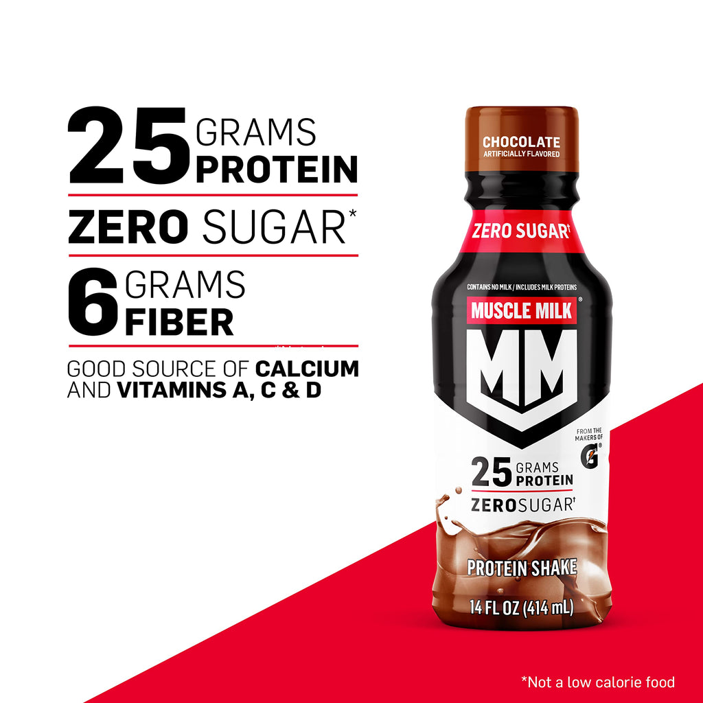 Muscle Milk Genuine Liquid Protein Shake, Vanilla Crème, 25g Protein, 14 Fl Oz Bottle, 12 Pack