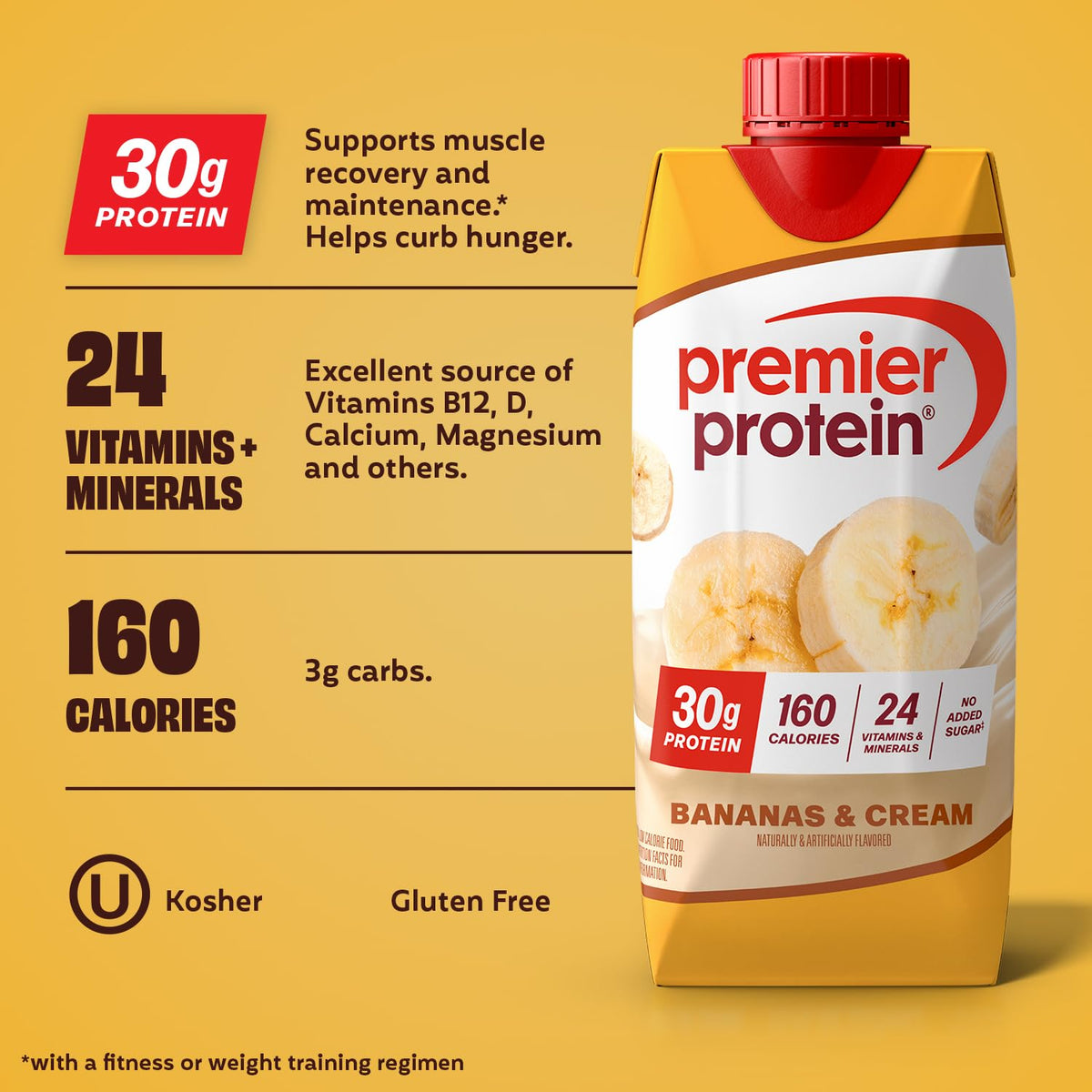 Premier Protein Shake, Liquid, Chocolate Peanut Butter, 30g Protein, Bottle, Gluten Free, 11 fl oz, 12 Pack