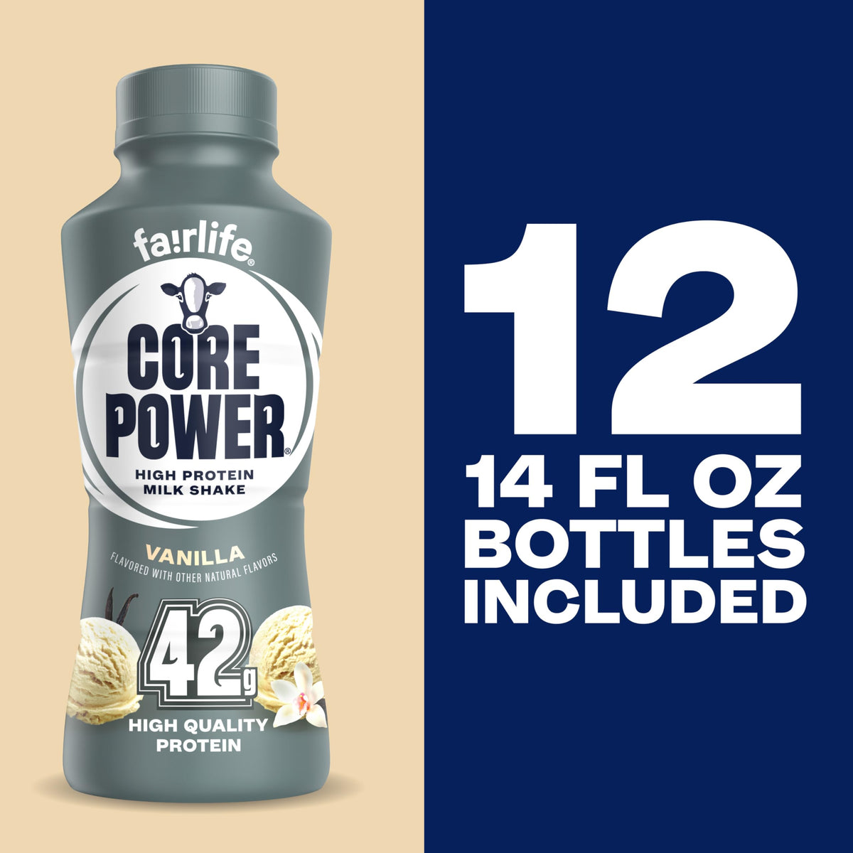 Core Power Elite High Protein Shake, Chocolate, 42g Bottle, 14oz, 12 Pack