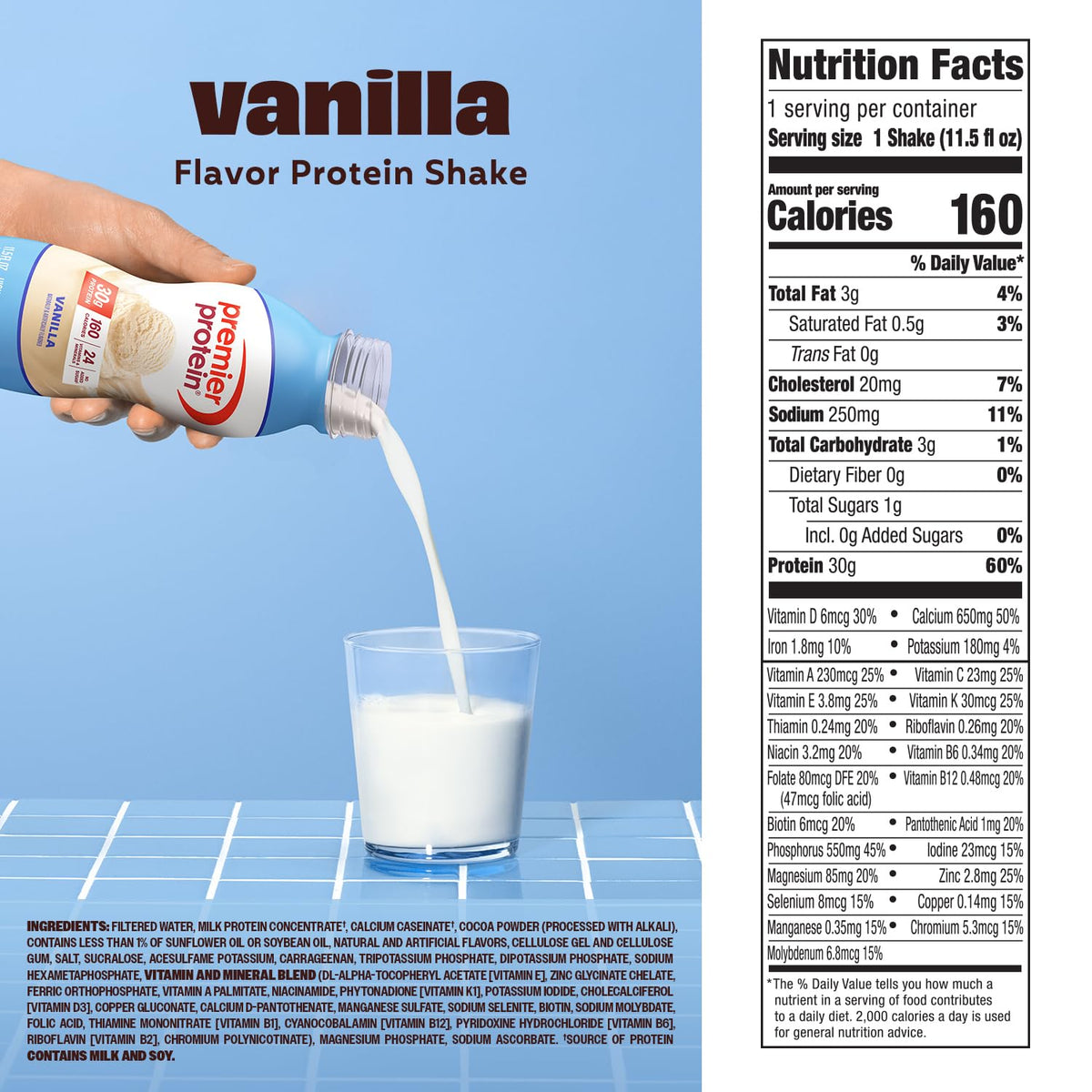 Premier Protein 30g High Protein Shake, Chocolate, 12 Pack