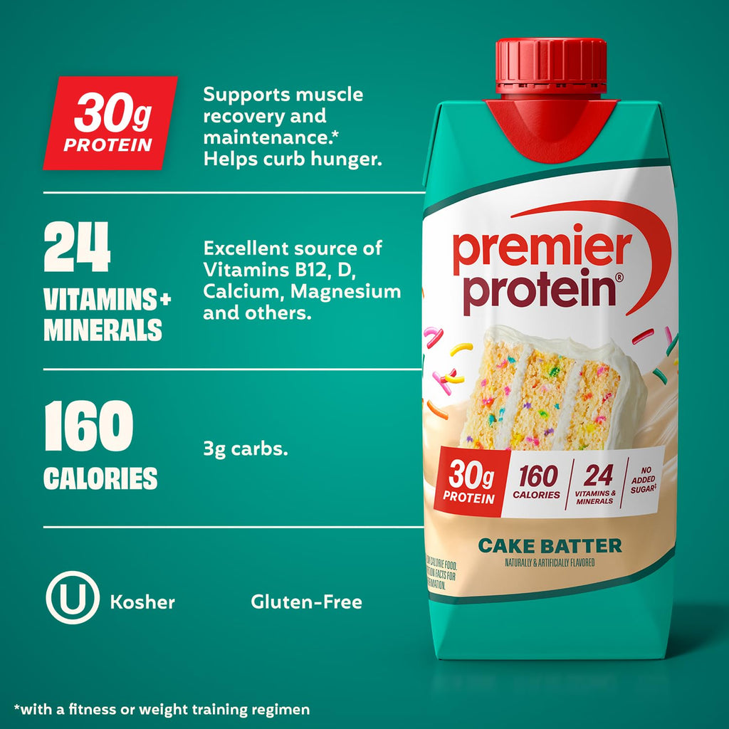 Premier Protein Shake, Liquid, Chocolate Peanut Butter, 30g Protein, Bottle, Gluten Free, 11 fl oz, 12 Pack