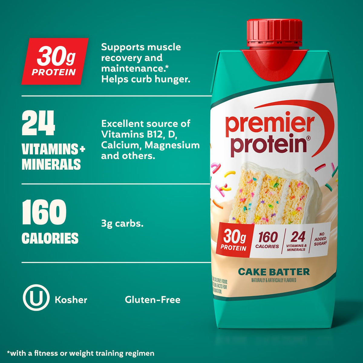 Premier Protein Shake, Liquid, Chocolate Peanut Butter, 30g Protein, Bottle, Gluten Free, 11 fl oz, 12 Pack