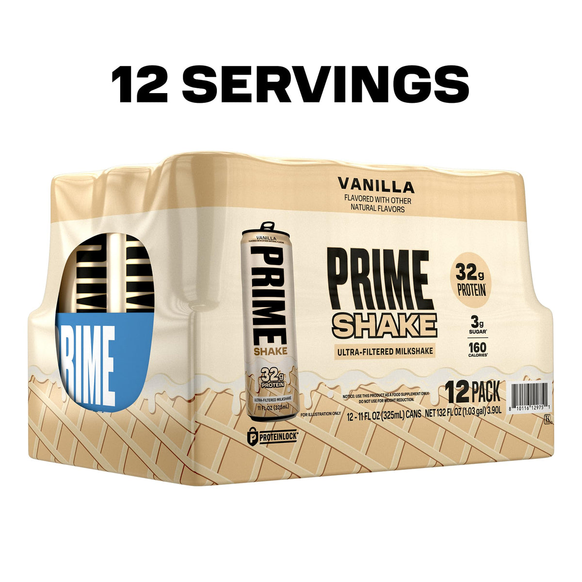 PRIME Shakes, Chocolate, 32g Protein Shake for Muscle Support & Recovery, Ultra-Filtered Milk, Lactose Free, Low Sugar, Low Calorie, Ready to Drink, 11 fl oz, 12 Pack