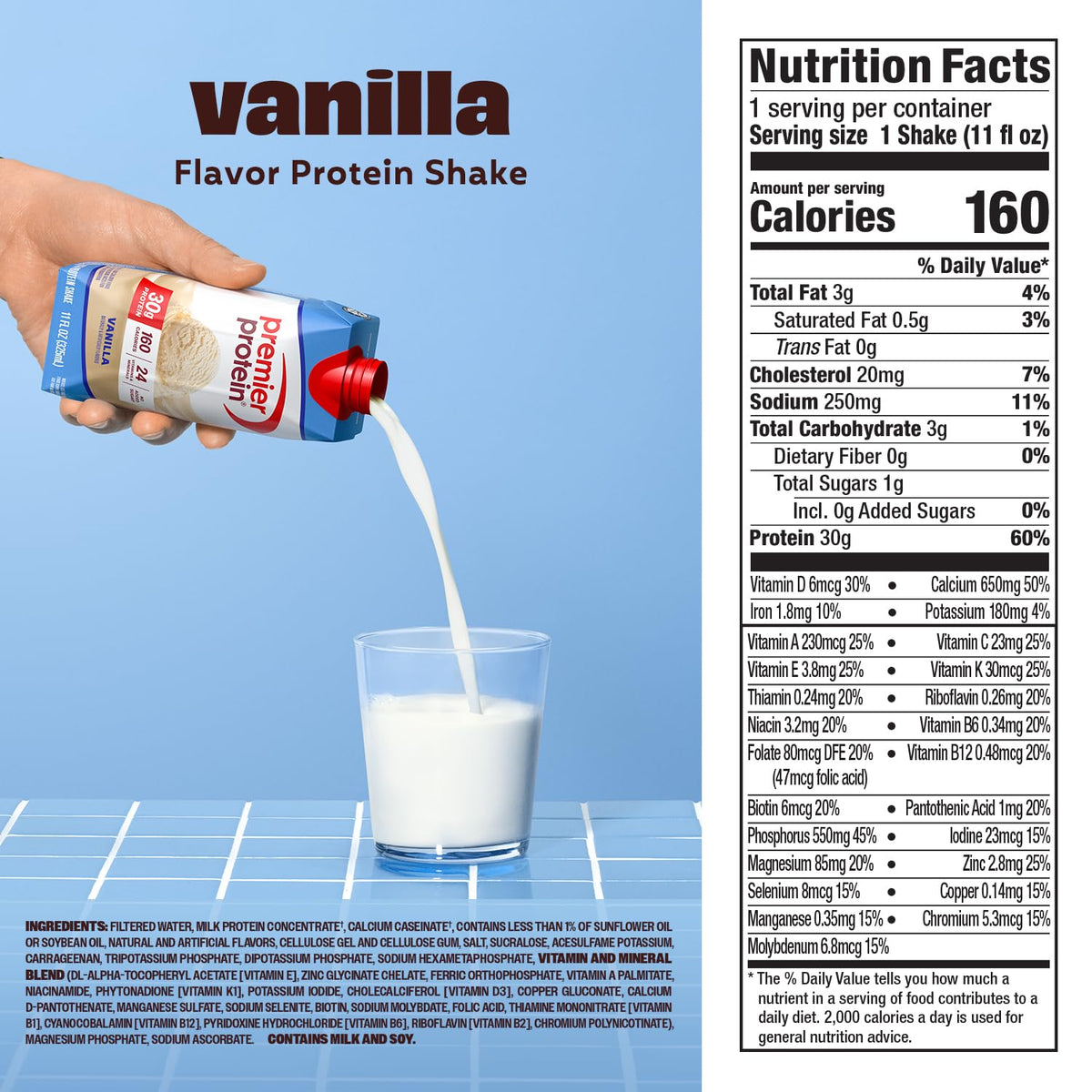 Premier Protein Shake, Liquid, Chocolate Peanut Butter, 30g Protein, Bottle, Gluten Free, 11 fl oz, 12 Pack