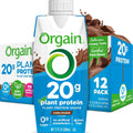Orgain Organic 20g Vegan High Protein Shake, Chocolate, 11 oz, 12pk