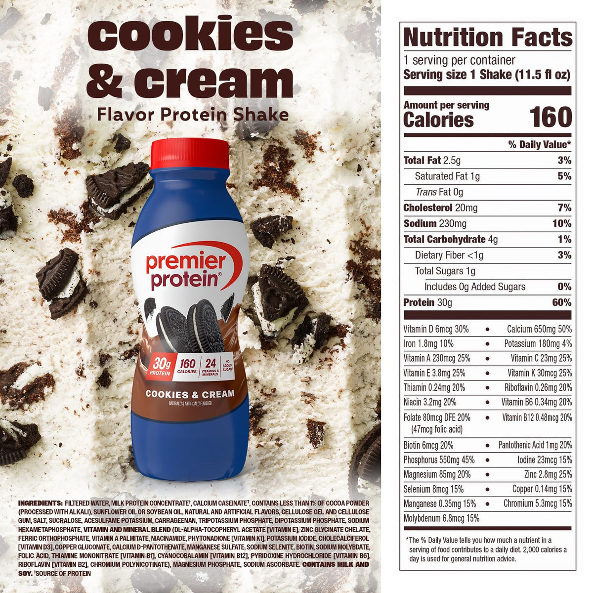 Premier Protein 30g High Protein Shake, Chocolate, 12 Pack