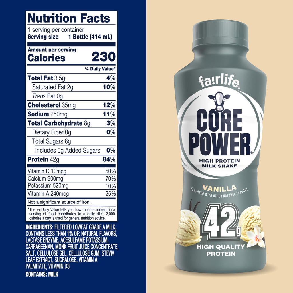 Core Power Elite High Protein Shake, Chocolate, 42g Bottle, 14oz, 12 Pack