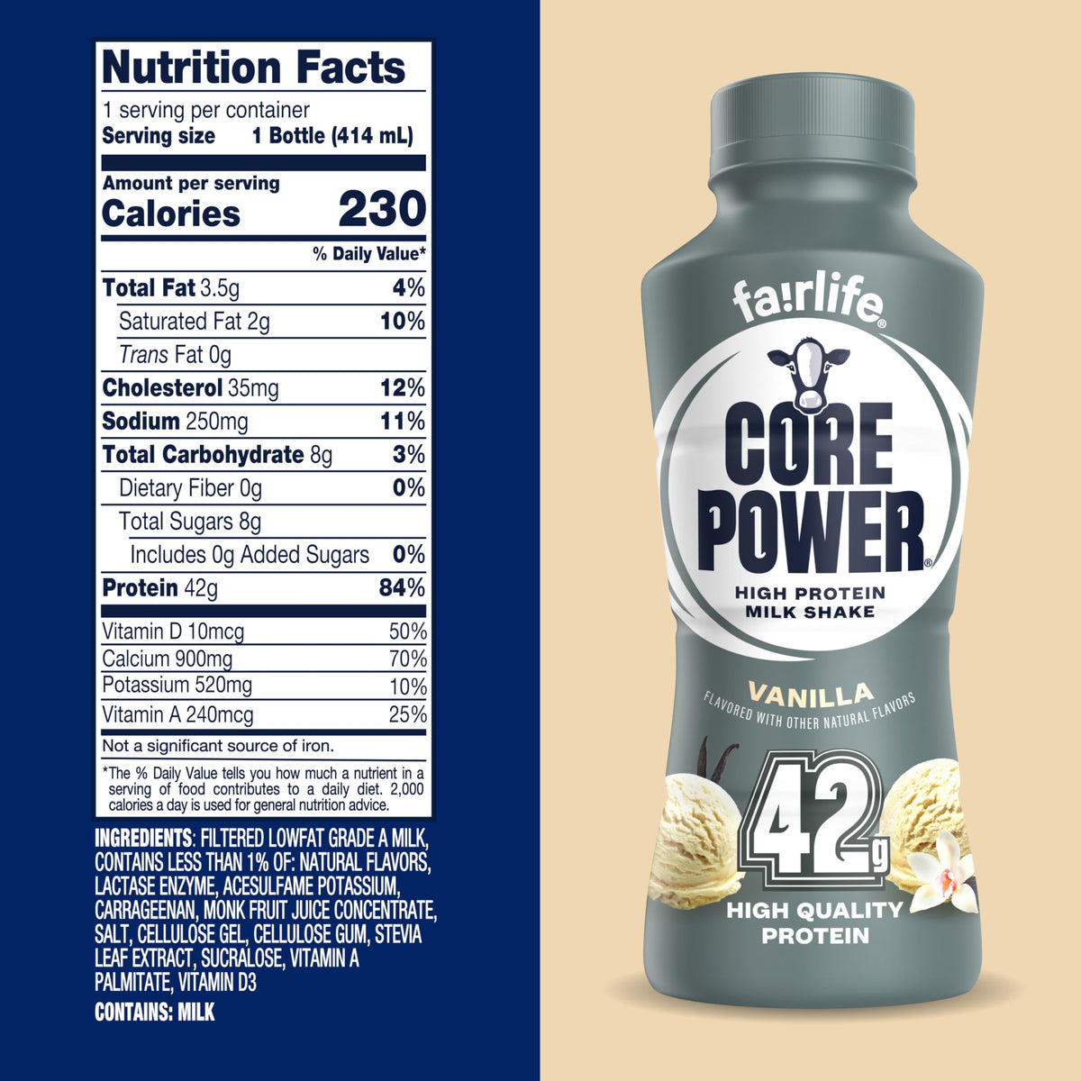 Core Power Elite High Protein Shake, Chocolate, 42g Bottle, 14oz, 12 Pack