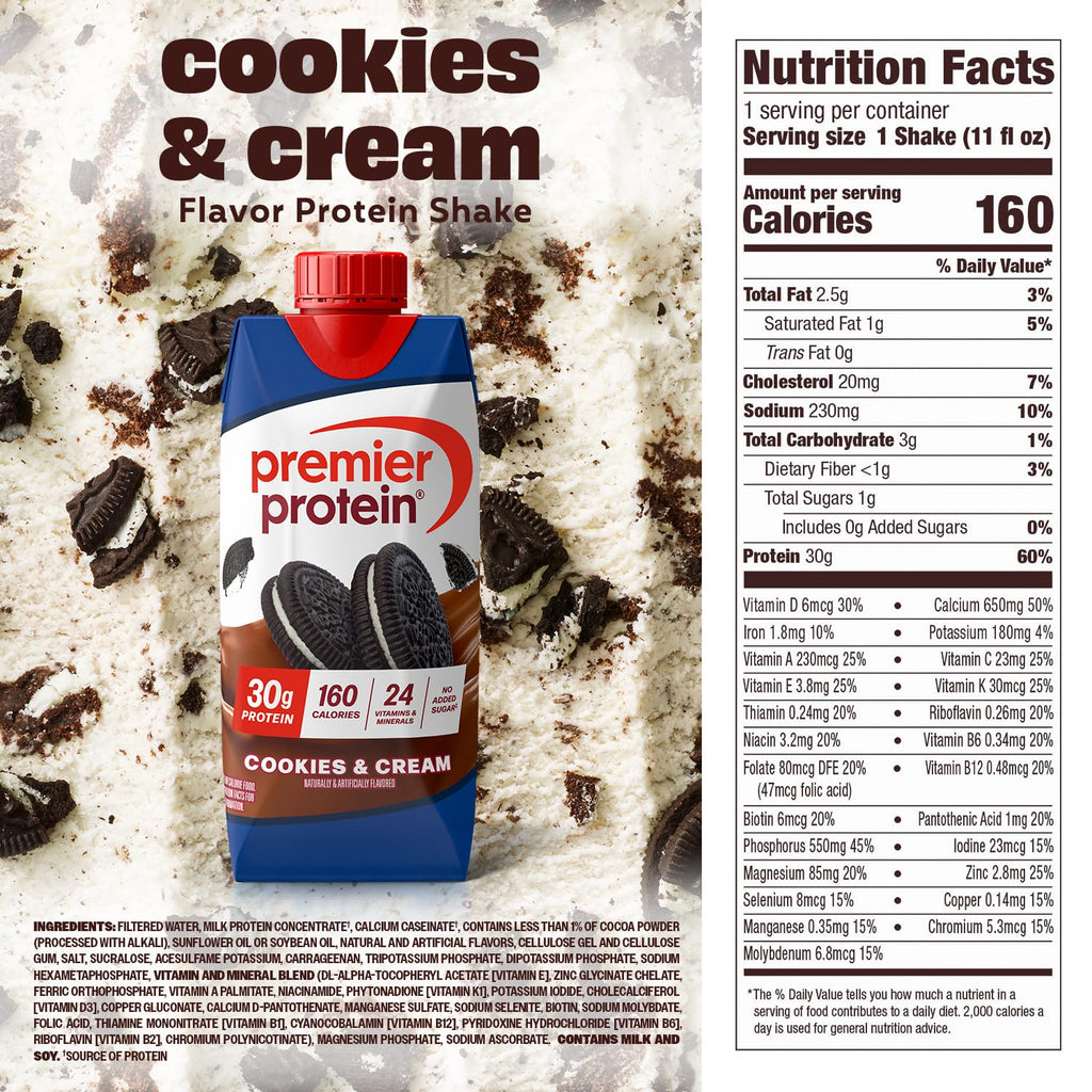 Premier Protein Shake, Liquid, Chocolate Peanut Butter, 30g Protein, Bottle, Gluten Free, 11 fl oz, 12 Pack