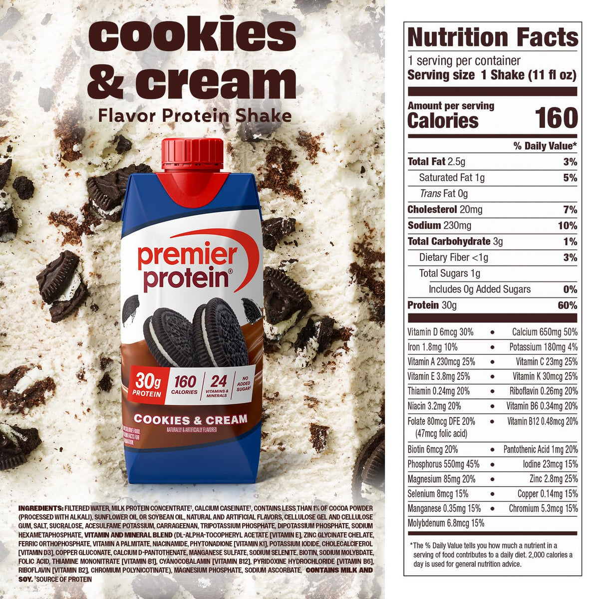 Premier Protein Shake, Liquid, Chocolate Peanut Butter, 30g Protein, Bottle, Gluten Free, 11 fl oz, 12 Pack