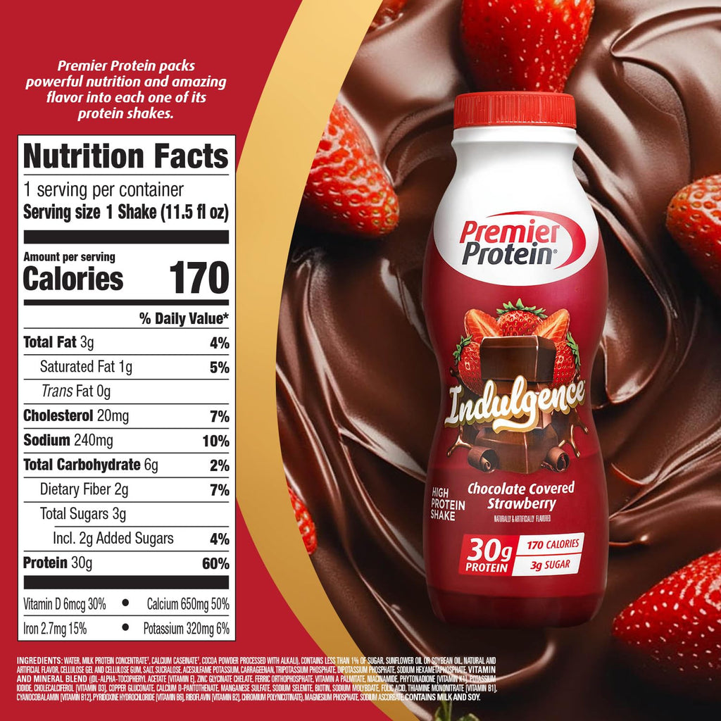 Premier Protein INDULGENCE 30g Shake, White Chocolate Raspberry, 12 Pack