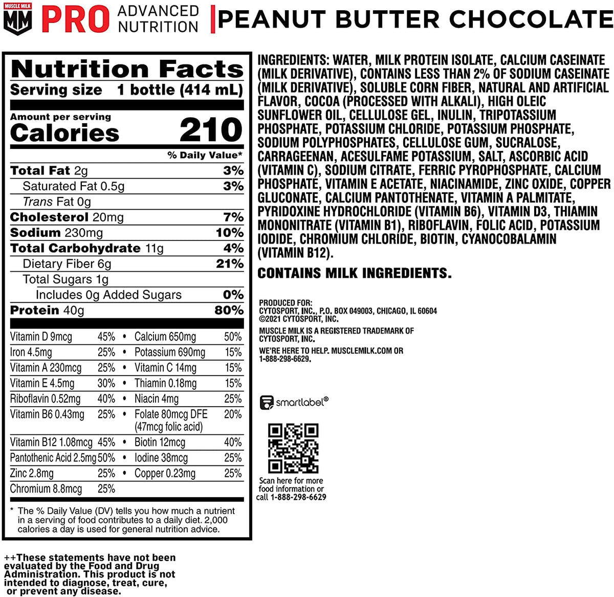 Muscle Milk Pro Advanced Nutrition Protein Shake, Intense Vanilla, 14 Fl Oz Bottle, 12 Pack, 40g Protein, 1g Sugar, 16 Vitamins & Minerals, 6g Fiber, Workout Recovery, Packaging May Vary