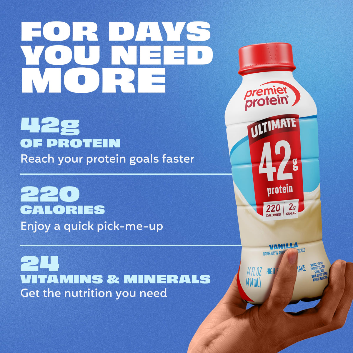 Premier Protein ULTIMATE 42g High Protein Shake, Chocolate, 12 Pack