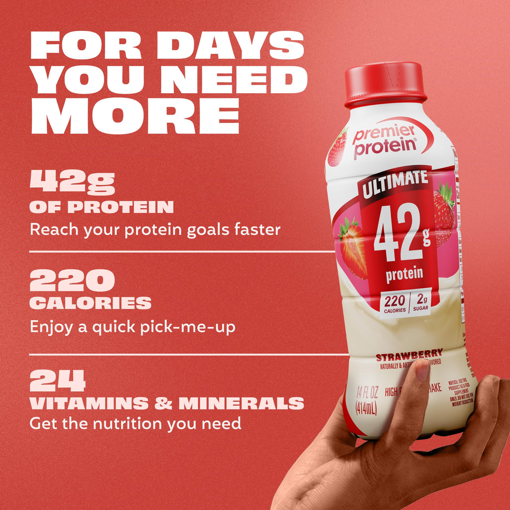 Premier Protein ULTIMATE 42g High Protein Shake, Chocolate, 12 Pack