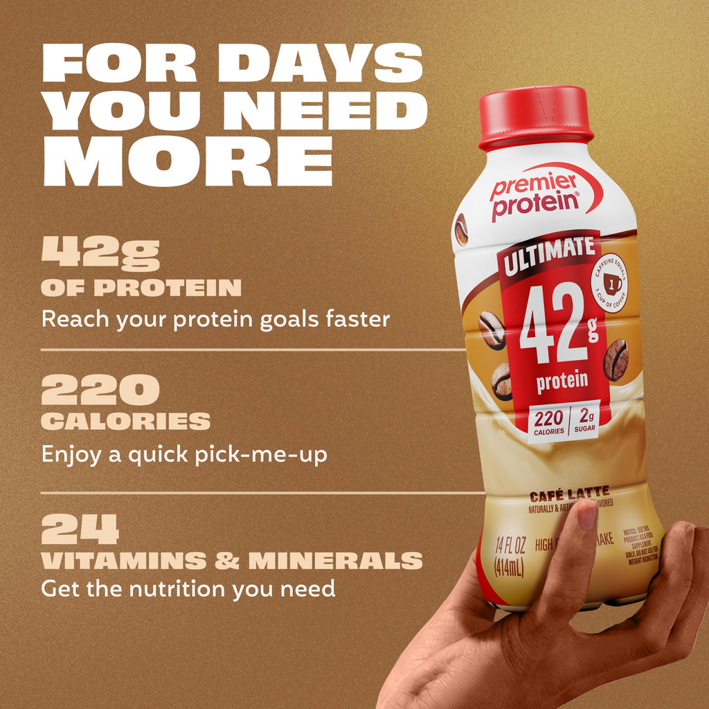 Premier Protein ULTIMATE 42g High Protein Shake, Chocolate, 12 Pack